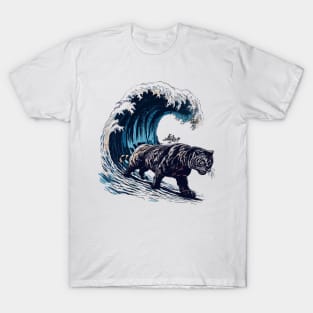 Cat and the great wave T-Shirt